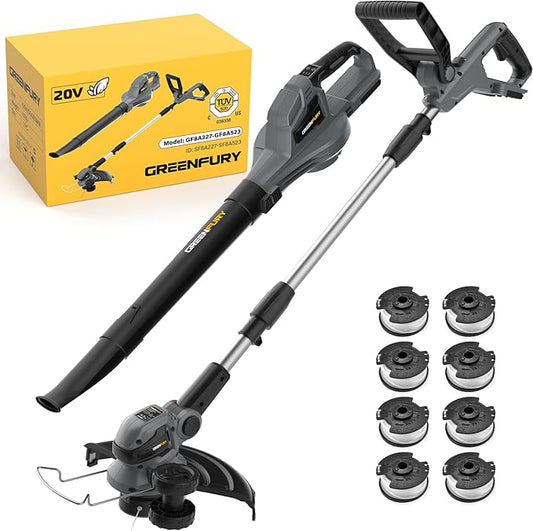 2-in-1 Cordless Weed Wacker and Leaf Blower Combo, Compatible with Dewalt 20V Max Battery, 12-Inch Auto-Feed String Trimmer/Grass Trimmer, 150MPH Lightweight Handheld Blower (Bare Tool)