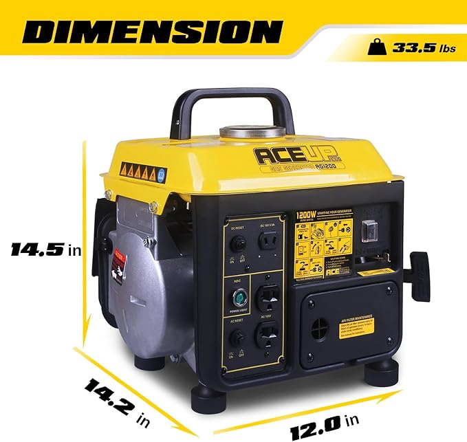 Aceup Energy 1,200W Gas Powered Generator, Small Portable Generator for Home Use Ultralight, EPA & CARB Compliant ideal for Father's Day