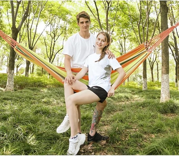 Outdoor Hammock Anti-Rollover Travel Camping Portable Hammock Hanging Chair Outdoor Portable Camping Travel Equipment (Color : Orange, Size : 200 * 100cm)