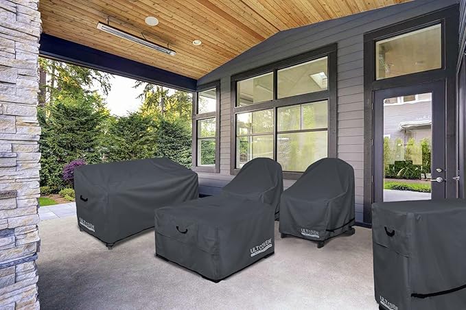 ULTCOVER Waterproof Outdoor Sofa Cover - Heavy Duty Patio Bench Covers 86W x 30D x 35H inch, Black