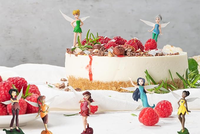 Grostmend Tinkerbell Party Decorations Mini Fairy Figurines Fairies for Fairy Garden Accessories Tinkerbell Cake Topper Miniature Figurines Decor Doll Birthday Gifts for Girls