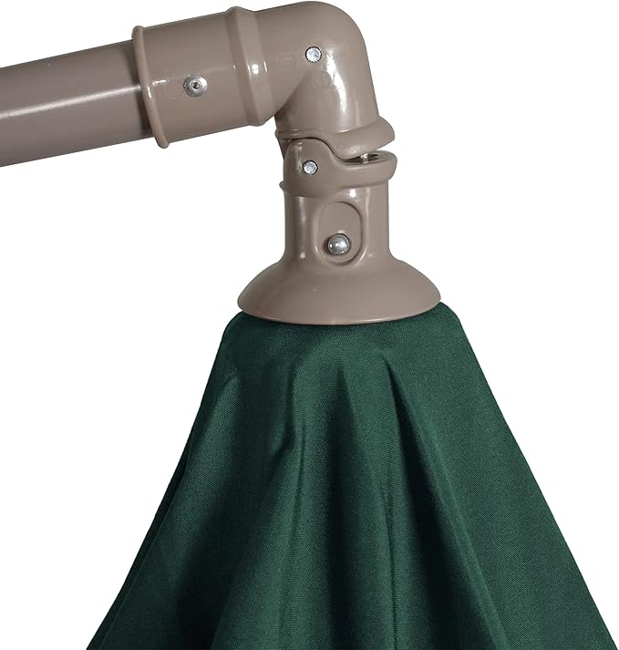 Northlight 10ft Offset Outdoor Patio Umbrella with Hand Crank, Hunter Green