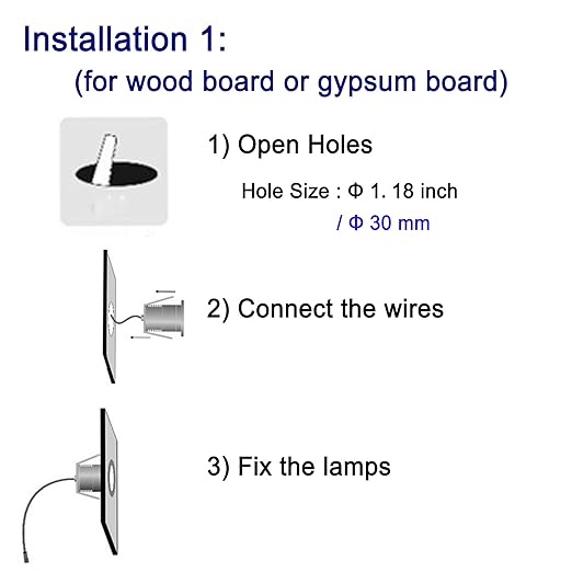 LED Step Lights Outdoor Indoor,1W 12V-24V DC, Waterproof IP67,Aluminum,3000K Warm White,Stair Lighting,Stairway Foot Lamps (A2-Vertical)