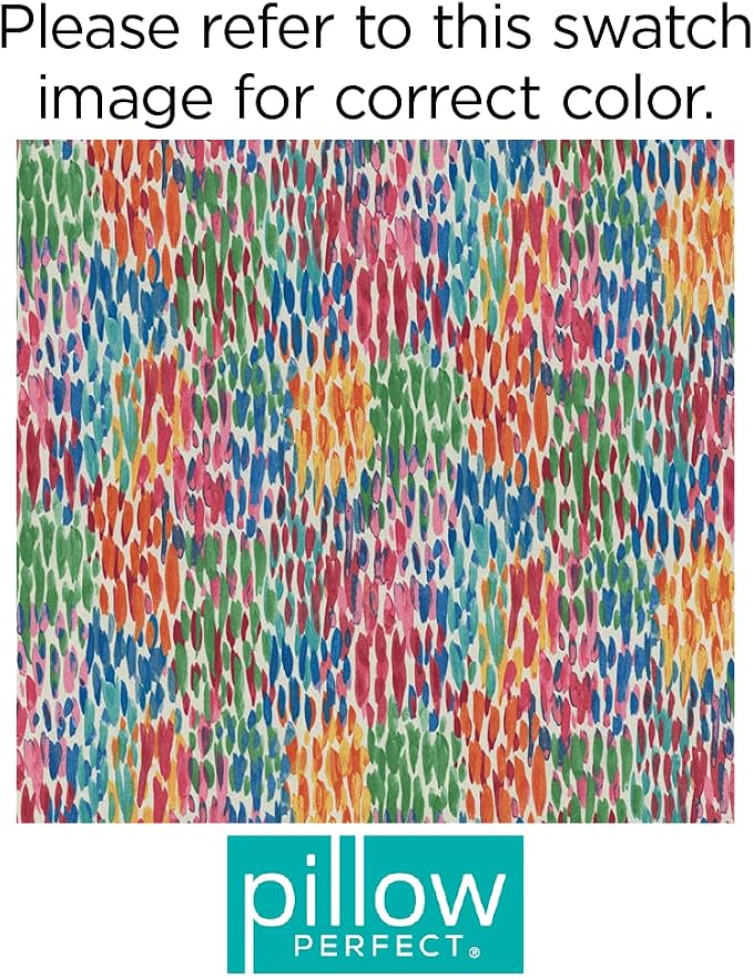 Pillow Perfect Abstract Indoor/Outdoor Throw Pillows, 2 Count, Lumbar - 11.5" x 18.5", Blue Make It Rain Zinnia
