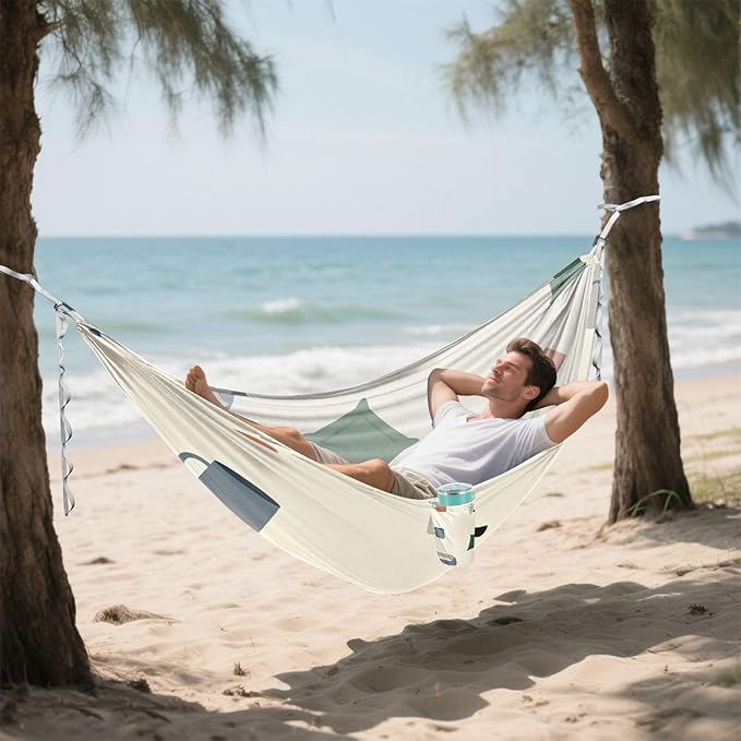 Home and Pet Supplies Outdoor Hammock with Tree Straps Cloth for Outside Beach Patio Garden
