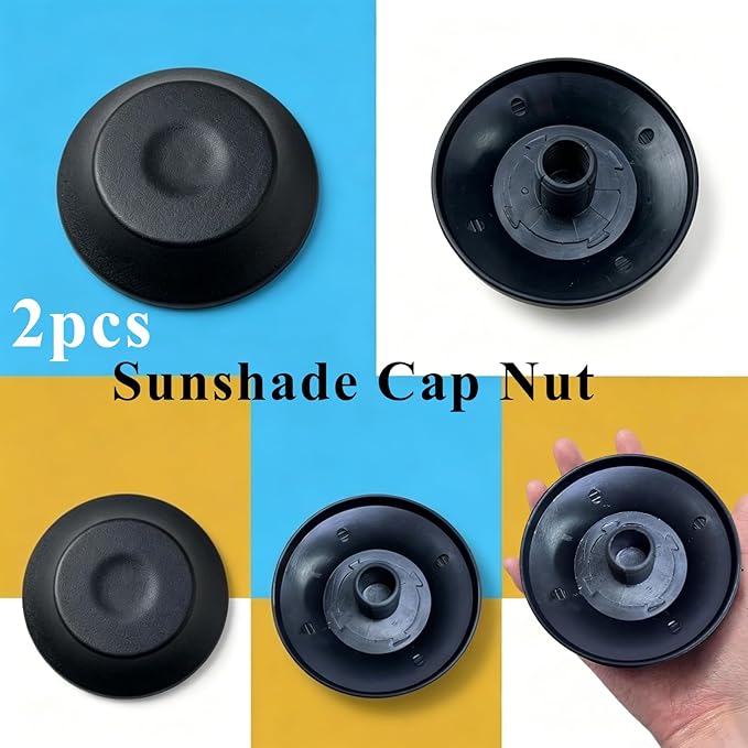2 Pack Patio Umbrella Tip Caps Replacement Parts - Black Top Screw Cap for Outdoor Patio Umbrella Pole Handle, Easy Install Accessories Protects from Scratches