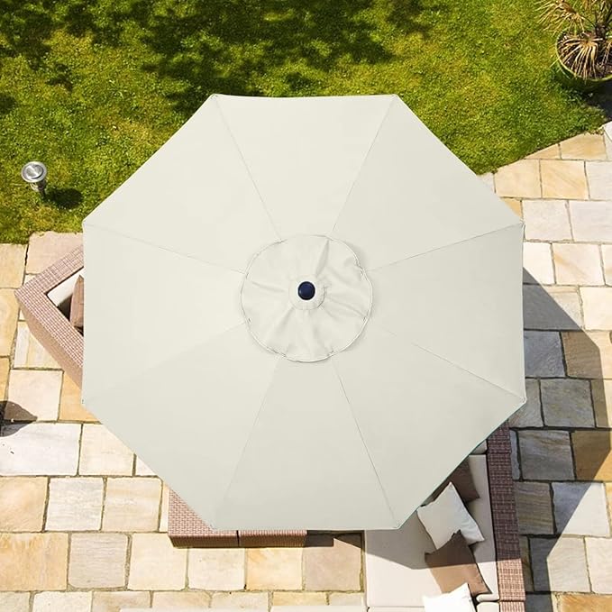 ABCCANOPY 10ft Outdoor Umbrella Replacement Top Suit 8 Ribs (Light Beige)