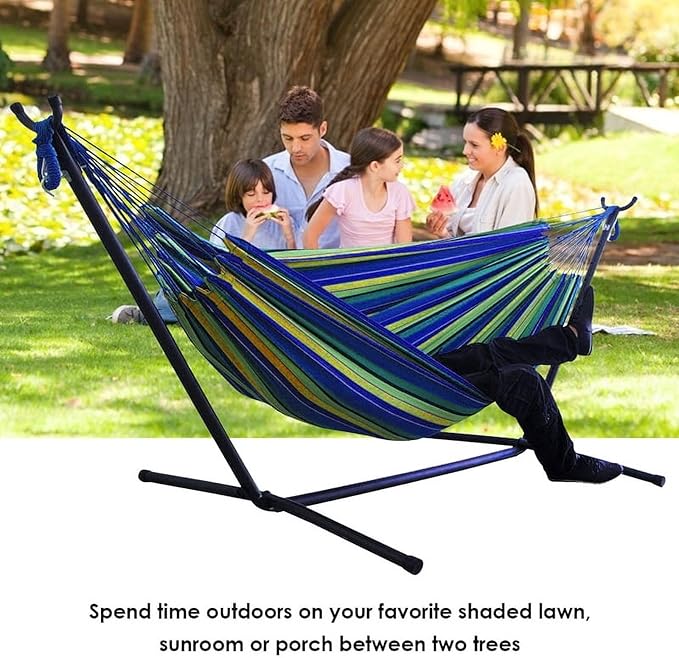Portable Outdoor Canvas Hammock for Yard Garden Camping Sleep Swing Hanging Bed