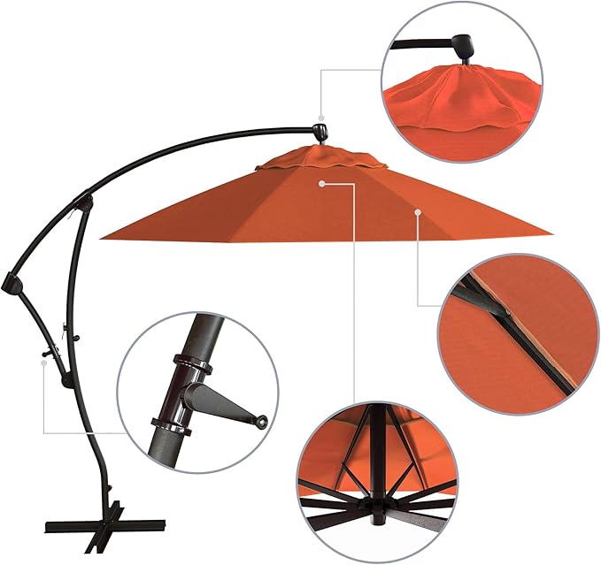 California Umbrella 9-Foot Offset Cantilever Patio Umbrella Infinite Tilt