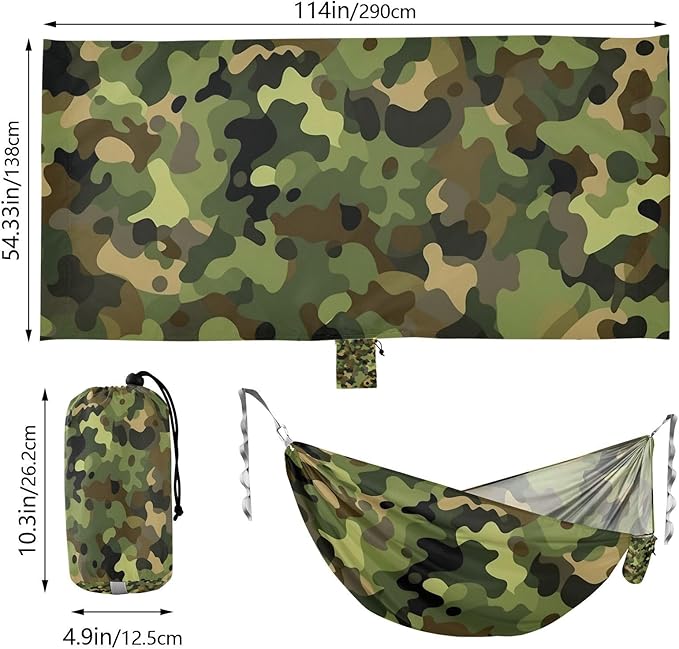 Camouflage Green 330lb Capacity Camping Hammock Swing Hammock for Outside Camping Essentials jamaca para Patio