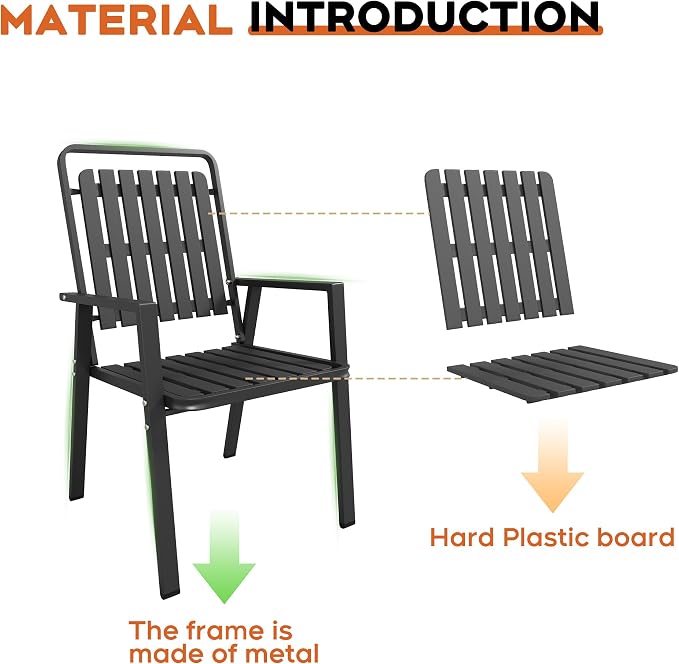 Outdoor Patio Dining Set for 4, 5 Pieces Patio Table and Chairs Set with Umbrella Hole, 41"x 41" Round Metal Wood-Grain Dining Table Set with 4 Metal Frame Patio Chairs for Deck , Backyard, Porch