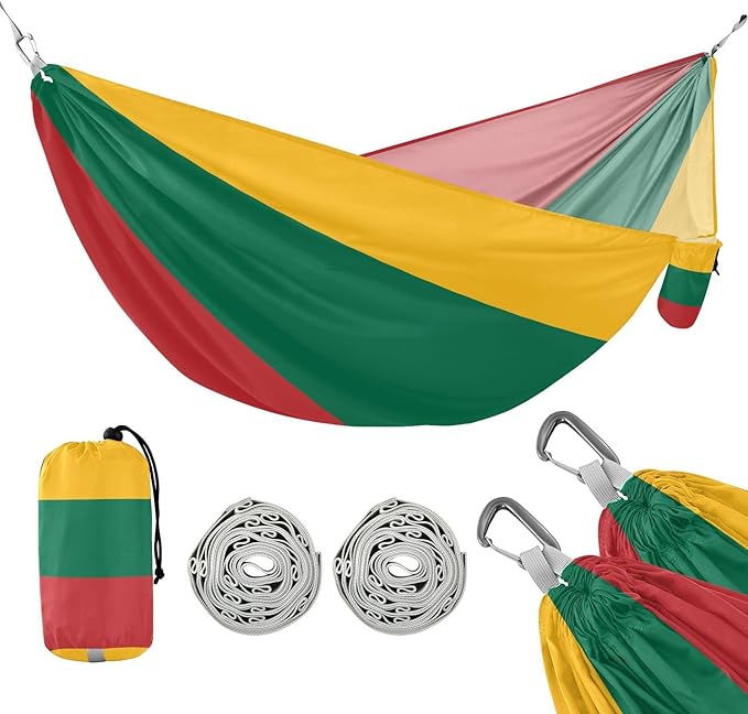 National Flag of Lithuania Hammocks with Portabl Carry Bag Backyard Hammock for Indoor Outdoor Patio