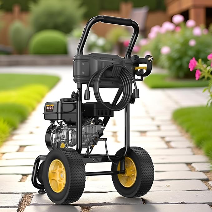 3500 PSI & 2.6GPM Gas Pressure Washer, Heavy Duty Power Washer, 30Ft High Pressure Hose&Soap Tank, 5 Adjustable Nozzles, EPA/CARB/ETL Compliant,Black