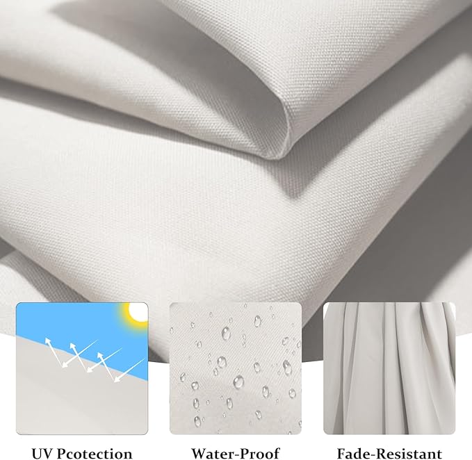 10FT Patio Umbrella, Outdoor Offset Cantilever Umbrella with Sturdy 8 Ribs and Reinforced Base, Easy Tilt Adjustment for Backyard Pool Garden,Off-White