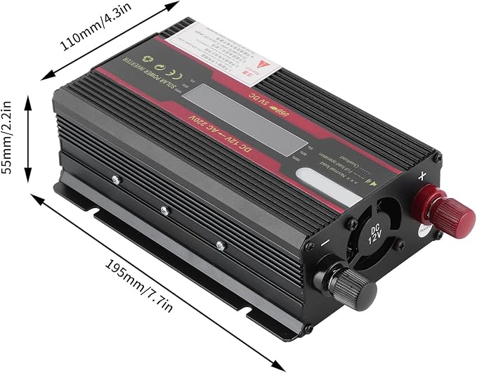 KIMISS Car Power Inverter DC 12V to AC 3000W Peak Power Inverter Pure Sine Inverter Convertitore with LCD Display for TVs, DVD Players, Lights, Smartphones, Laptops