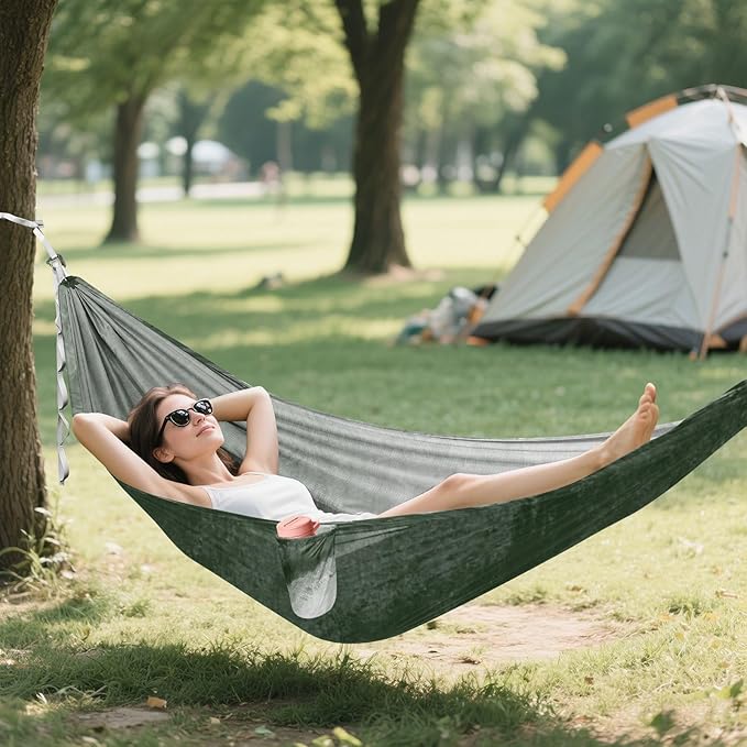 Gray-Black Gradient 330lb Capacity Hammocks with Tree Straps Swing Hammock for Outside Beach Patio Garden para ir de Camping
