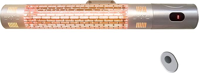Westinghouse Infrared Electric Outdoor Heater, Wall Mounted Patio Heater, Efficient Gold Tube Element, Hanging Cables, Deck Rail Mount, Mortar mounts Included, Waterproof and Dust Resistant