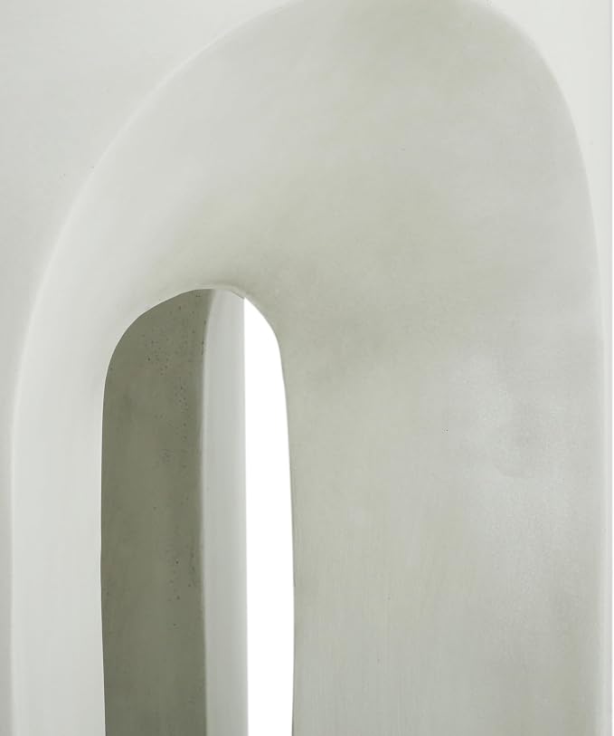 Round Outdoor Side Table, Antique White, No Assembly