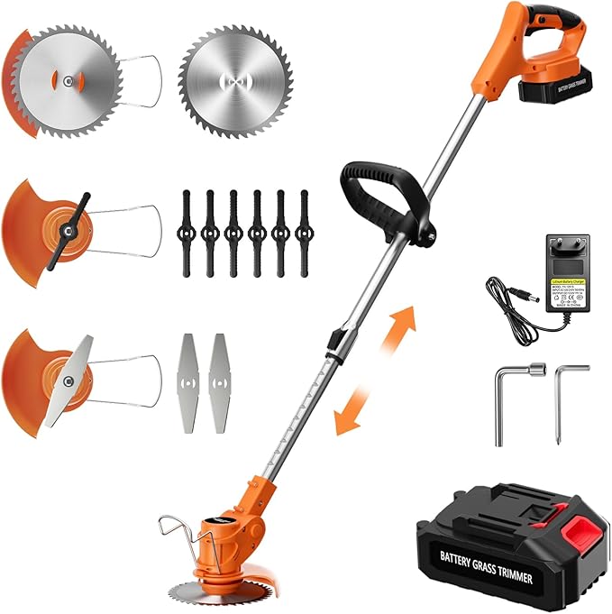Weed Wacker, Height Adjustable Brush Cutter, Dual Safety Switch, Stringless Grass Trimmer Garden Lawn Yard Courtyard