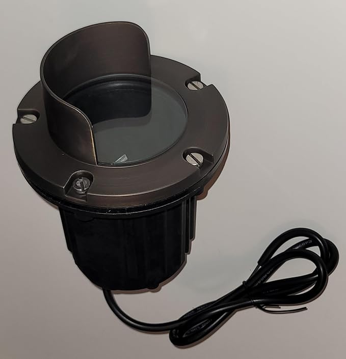 Ironsmith Lighting In-Ground Well Light Fixture & Kits – Solid Brass Cover, Bronze Housing, LED or Halogen Compatible, Low Voltage 12V (Housing and Hood Cover Kit | with 5W LED)
