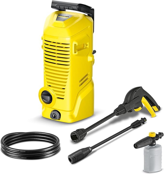 Kärcher K 1 Electric Pressure Washer, Foam Cannon, Spray Gun, Vario Power Spray Wand and Hose - Compact Design and Lightweight, Power Washer 1700 PSI - 1.45 GPM