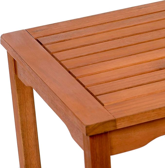 Amazonia Rome Square and Durable Side Table | Eucalyptus Wood | Ideal for Outdoors and Indoors