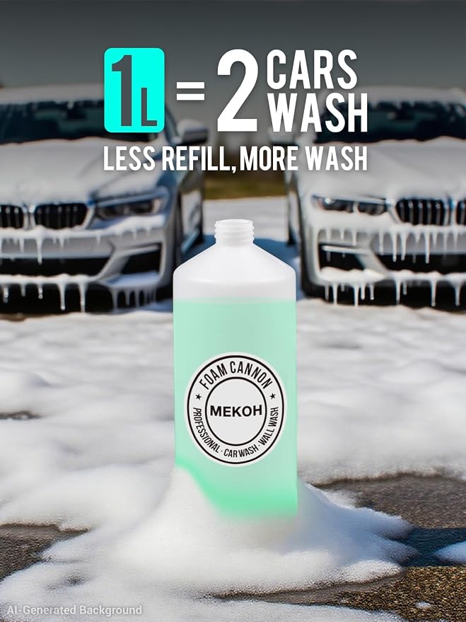 MEKOH Foam Cannon for Pressure Washer, 4000psi Car Wash Foam Gun, 1 Liter Foam Sprayer, Pressure Washer Soap Attachment with 1/4" Quick Connector, Snow Soap Blaster with 5 Nozzles for Car Detailing