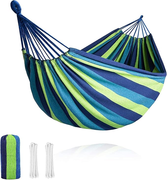 Camping Hammock, Outdoor Indoors Canvas Hammock Can Bear 500Lbs, Lightweight Portable for Garden, Backyard