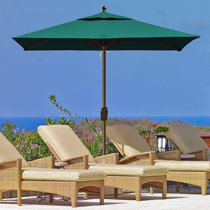 EliteShade USA 10-Year-Non-Fading 6x6Ft Square Market Patio Umbrella, UPF 50+ UV Protection Performance Sun Umbrella, Heavy Duty Commercial Grade Outdoor Table Umbrella with Crank, Windproof Vented Top for Garden, Pool, Deck and Outdoor Playsets, Fores...