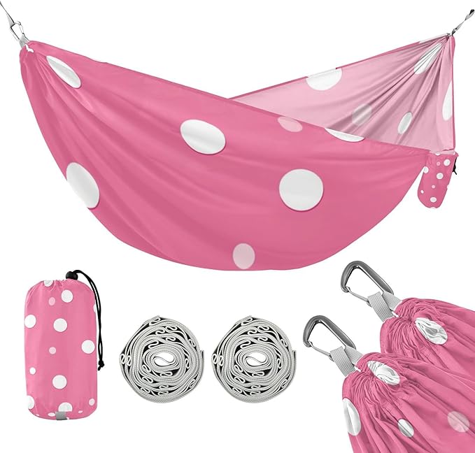White Irregular Dots 330lb Capacity Camping Hammocks Indoor Hammock for Outside Patio Backyard Poolside hamaca inflable para Piscina