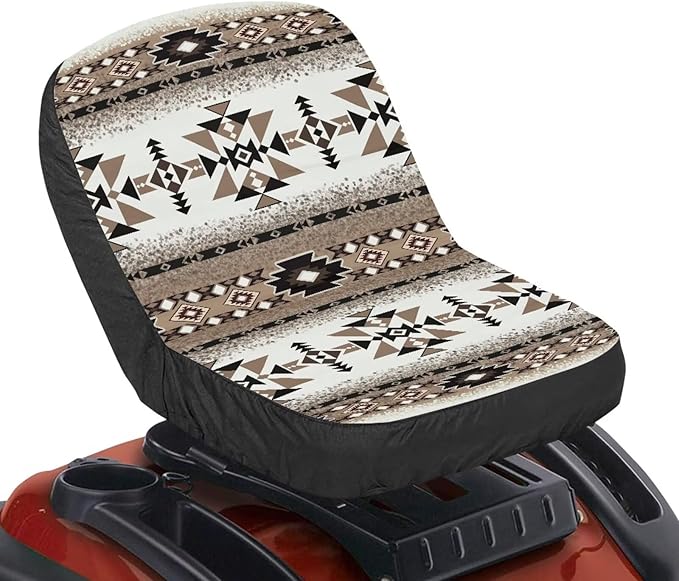 Lawn Mower Seat Cover Riding Lawn Mower Seat Cushion Aztec Tribal Tractors Accessories Waterproof Tractor Seat Decor