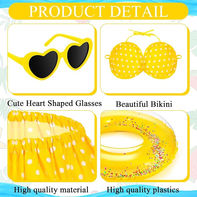 JcHrmers Summer Goose Outfit 23 Inch Porch Goose Bikini Clothes with Swimsuit Swim Ring Hat Sunglasses