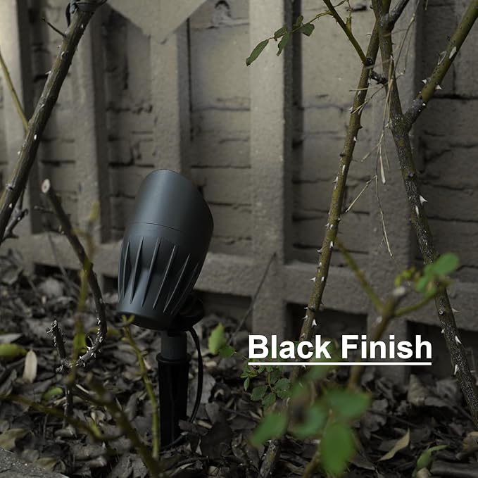 GOODSMANN Low Voltage Spot Light Landscape Lighting 5W LED 6500K for Outdoor Lighting with Metal Spike and Connector Garden, Pathway, and Driveway 9121-16102-01A