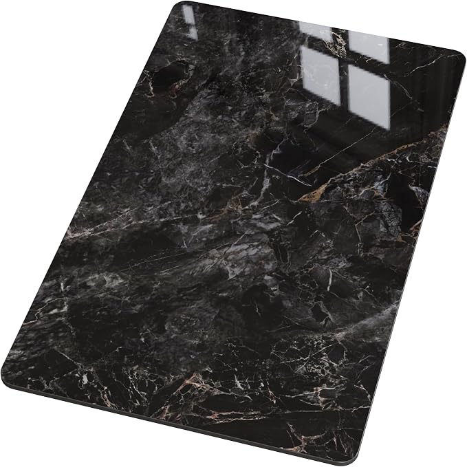 Rectangle Table Top,39.3 ” x 23.6 ” Black Sintered Stone Tabletop, DIY Replacement & Cover Marble Desktop, Scratch & Wear Resistant, Easy to Clean, Suitable for Indoor & Outdoor