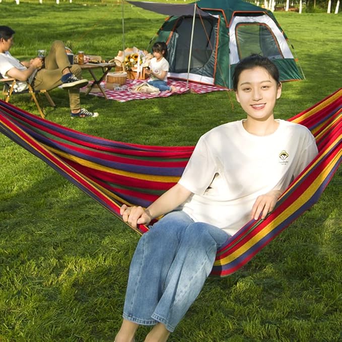 Outdoor Hammock Anti-Rollover Travel Camping Portable Hammock Hanging Chair Outdoor Portable Camping Travel Equipment (Color : Red, Size : 200 * 100cm)