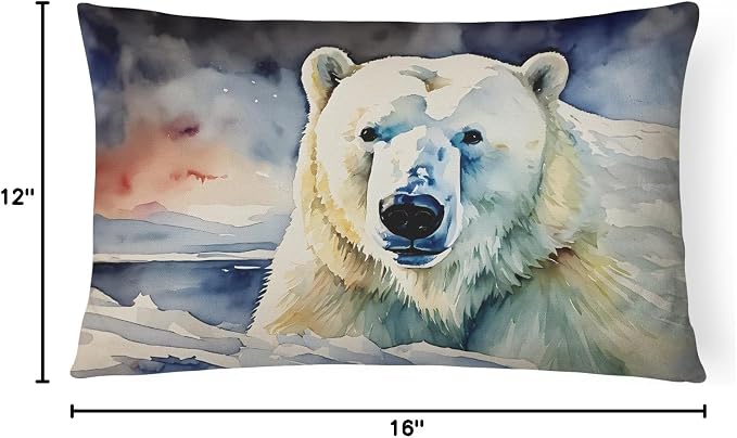 Caroline's Treasures DAC2977PW1216 Polar Bear Throw Pillow Machine Washable, Indoor Outdoor Decorative Pillow for Couch, Bed or Patio, 12HX16W