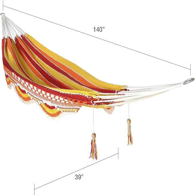 Portable Hammock for Two People, Outdoor Hammock Without Stand, Perfect for Outdoor, Indoor, Camping, Patio, Porch Includes a Woven Bag for Easy Storage and Transportation
