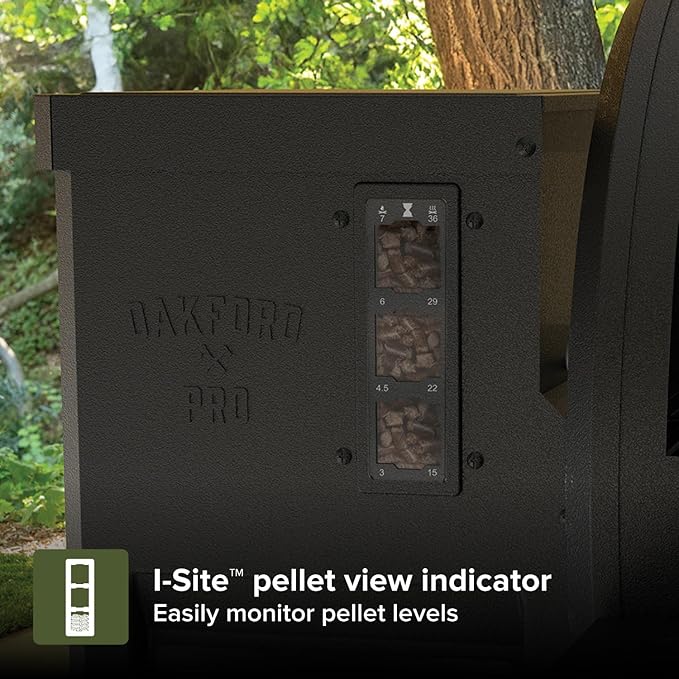 Oakford 1125 Pro Pellet Gril with 1069 SQ In Cooking Area, Cast Iron Grates, I-Site View Indicator, Heavy Duty Pellet Smoker Grill with Bluetooth Connectivity - 910-0513