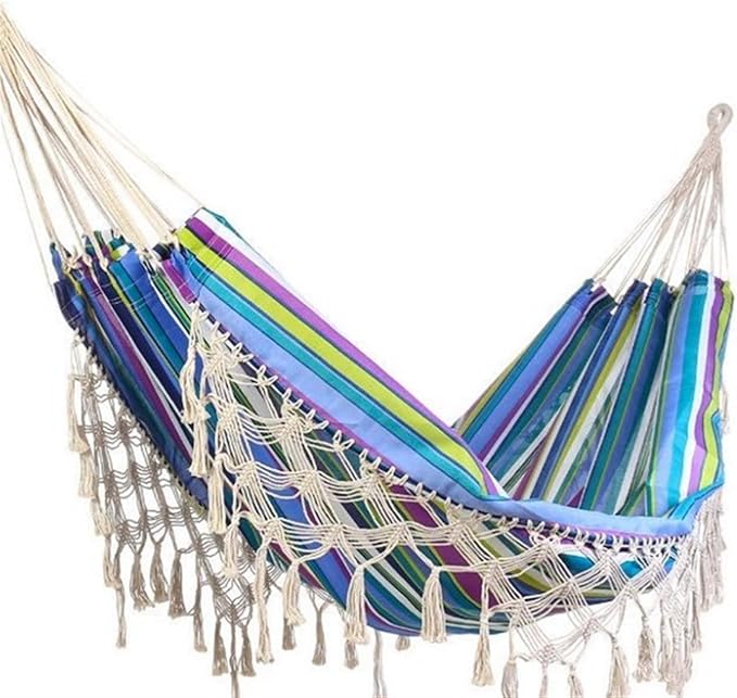 Hangmat 200x150 Cm Boho Macrame Hammock with Elegant Tassels and Fishtail Knitting Beach Outdoor Buiten Hammock(A)