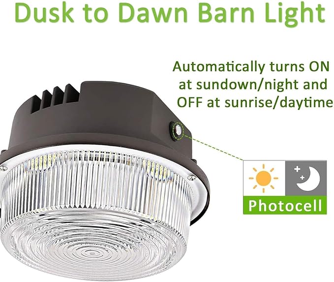 LED Barn Light 40W, 5000K 5200LM Dusk to Dawn Outdoor Yard Light with Photocell,350W MH/HPS Equiv,ETL Listed LED Security Area Lighting for Farm Garage Yard Street
