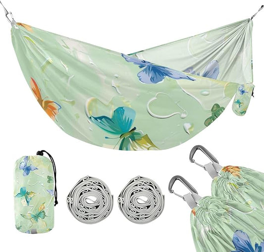 Oil Painting with Retro Green Butterfly Feel 330lb Capacity Hammocks Hanging Hammock for Outside Beach Patio Garden Base para hamacas para adultos