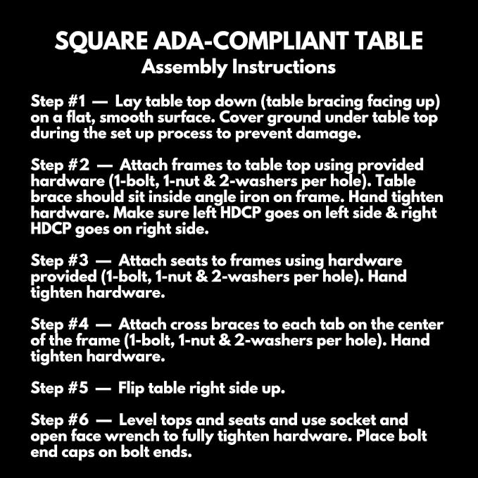 COATEDOUTDOORFURNITURE Heavy-Duty Portable ADA-Compliant Outdoor Picnic Table with Umbrella Hole, Expanded Metal Patio Dining Furniture Made in America (46" Square Top, Textured Black)