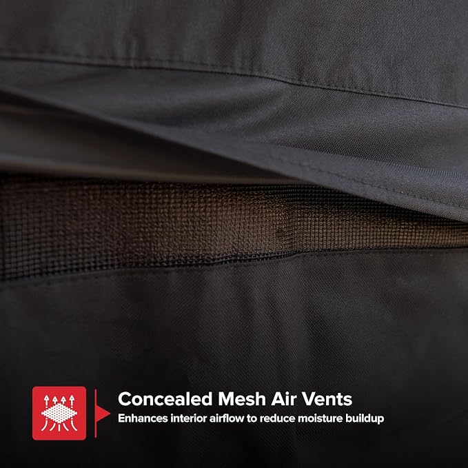 Oakford Heavy-Duty Pellet Grill Cover, Compatible with Oakford Wood Pellet Grill Model 910-05003, Full-Length BBQ Cover with Vented Mesh and Secure Straps, Black - 700-05003