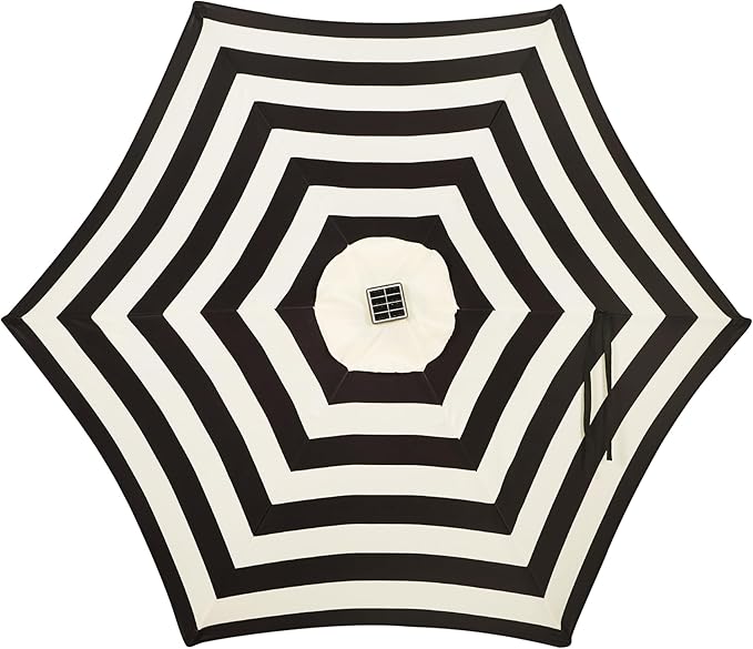 Blissun 7.5 ft Solar Umbrella, 18 LED Lighted Patio Umbrella, Table Market Umbrella