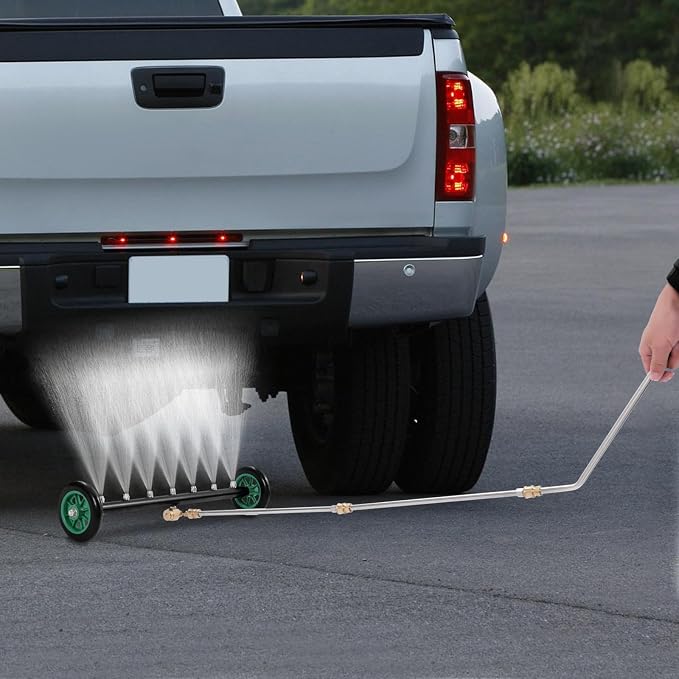 22in Ressure Washer Water Broom, 2 in 1 Pressure Washer Attachment W/ 7 Nozzles, Under Car Pressure Washer Attachment, Universal 1/4 Connector, 4000 Psi for Removing Mud & Sediment Deposits. (Green)