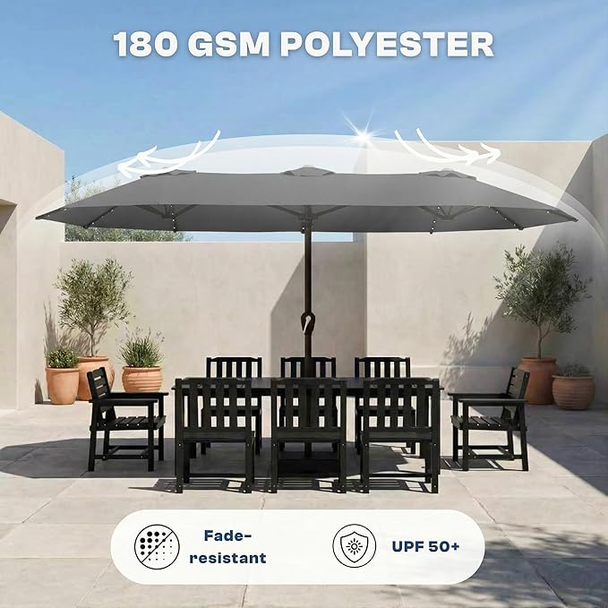 15FT Large Patio Umbrella with Base Included