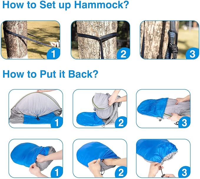 Camping Hammock with Net, Travel Portable Lightweight Hammock with Tree Straps and Carabiners, Pop Up Parachute Nylon Hammock, for Beach Patio Hiking (Color : LargeD, Size : 270x140cm)