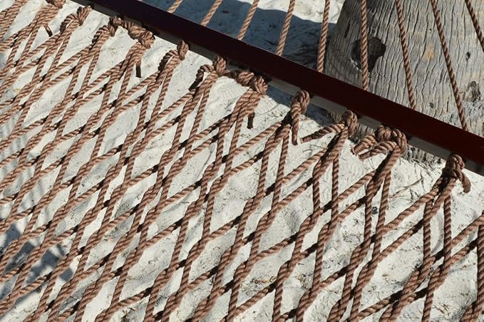 Caribbean Rope Hammock - 55 Inch - Soft-Spun Polyester (Mocha)