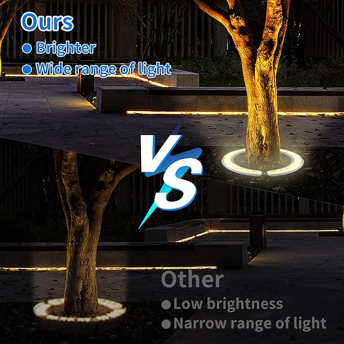 Solar Light Up Palm Tree Outdoor,Warm Light Super Bright 32 LED 5 V 12000mAh Landscape Spotlights for Big Tree&Palm Tree Lighting Christmas FloodLights Home Garden Christmas Party Outdoor