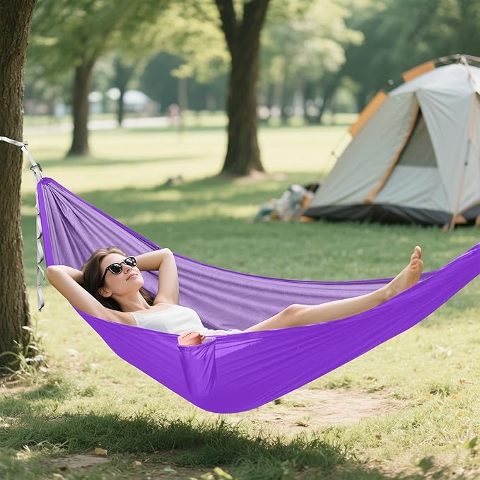 Blue Violet Solid Color Pure Plain 330lb Capacity Hammocks Tree Hammock for Outside Patio Backyard Poolside jamaca para Patio